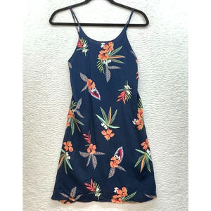 Kiwi and Punch Dress Womens Extra Small Blue Floral Beach Hawaiian Flowy Light